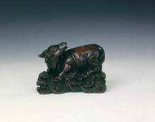 Black wood unicorn, China, early 17th century. Creator: Unknown