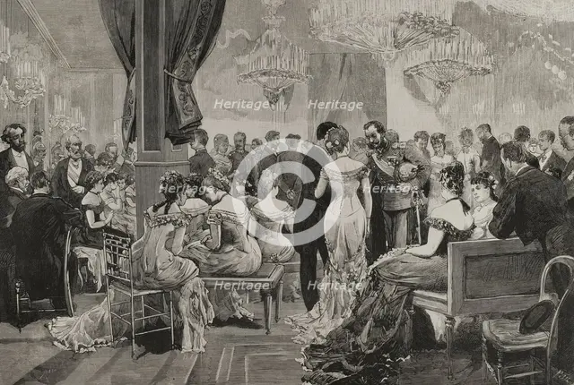 Black tie ball held at the Ministry of Agriculture and Commerce...Paris Exposition, May 2, 1878. Creator: Bernardo Rico.