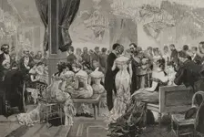 Black tie ball held at the Ministry of Agriculture and Commerce...Paris Exposition, May 2, 1878. Creator: Bernardo Rico
