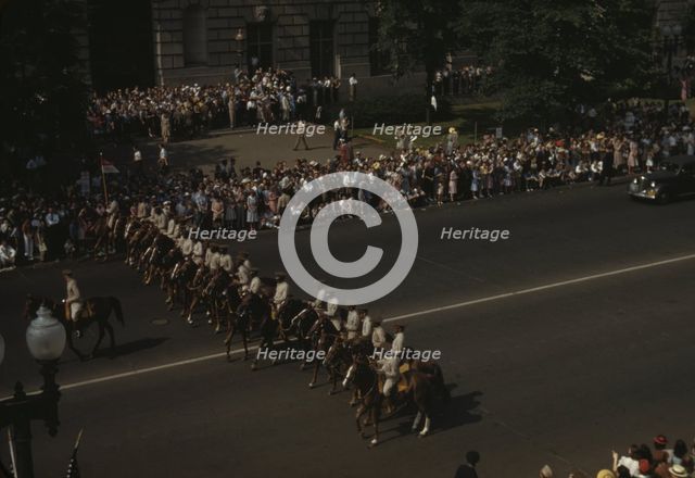 Black Troops at the Memorial Day Parade, Washington D.C., May 1942.  Creator: Royden Dixon.