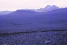 Black volcanic landscape near Tungnaa River, Iceland , 20th century. Artist: CM Dixon