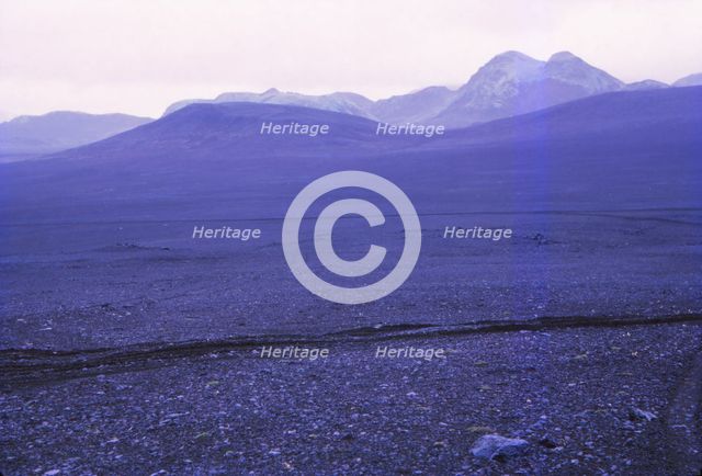 Black volcanic landscape near Tungnaa River, Iceland , 20th century. Artist: CM Dixon.