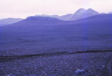 Black volcanic landscape near Tungnaa River, Iceland , 20th century. Artist: CM Dixon