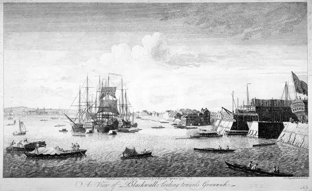 Blackwall, Poplar, London, 1750.               Artist: John Boydell