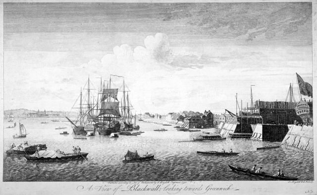 Blackwall, Poplar, London, 1750.               Artist: John Boydell