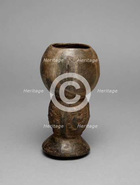 Blackware Incense Burner with Relief Depicting Felines, A.D. 1200/1450. Creator: Unknown.