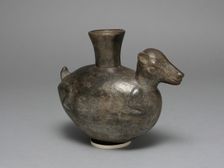 Blackware Jar in the Form of an Animal, Possibly a Llama, A.D. 1200/1450. Creator: Unknown