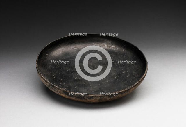 Blackware Plate with Fish Incised in Interior, 500/150 B.C. Creator: Unknown.