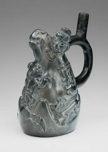 Blackware Vessel with Relief Depicting a Scene of Human Sacrifice, 100 B.C./A.D. 500. Creator: Unknown