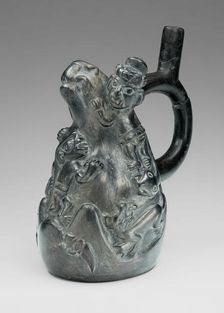 Blackware Vessel with Relief Depicting a Scene of Human Sacrifice, 100 B.C./A.D. 500. Creator: Unknown