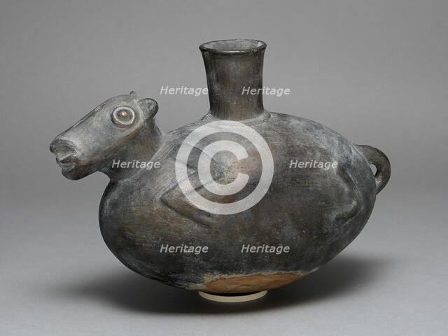 Blackware Vessel in the Form of a Llama, A.D. 1200/1450. Creator: Unknown.