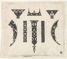 Blackwork Print with Eight Motifs, ca. 1620. Creator: Claes Jansz Visscher
