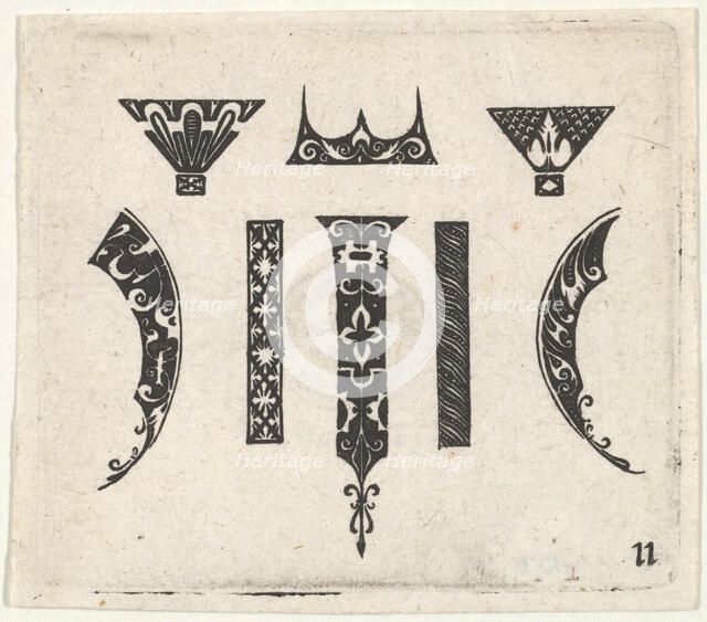 Blackwork Print with Eight Motifs, ca. 1620. Creator: Claes Jansz Visscher.