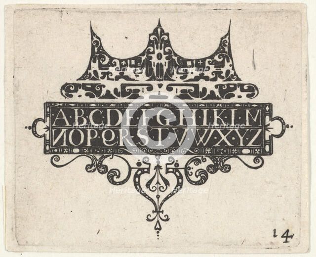 Blackwork Print with the Alphabet, ca. 1620. Creator: Claes Jansz Visscher.