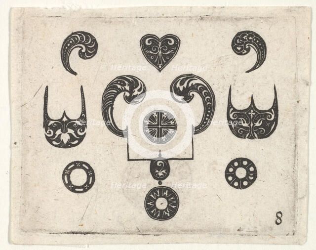 Blackwork Print with Various Motifs, ca. 1620. Creator: Claes Jansz Visscher.