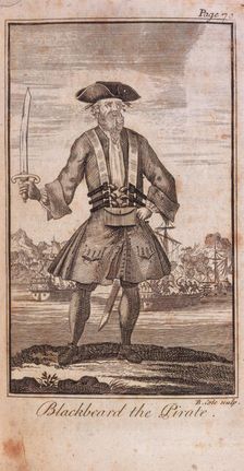 Blackbeard the Pirate 1724. Creator: B Cole
