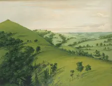 Blackbird's Grave, a Back View, Prairies Enameled with Flowers, 1832. Creator: George Catlin