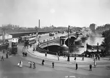 Blackfriars Bridge and Bankside power station, London. Creator: George Davison Reid