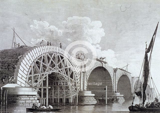 Blackfriars Bridge, London, 1777. Artist: Edward Rooker