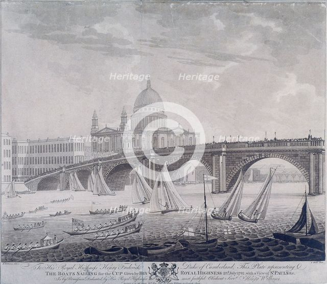 Blackfriars Bridge, London, 1783. Artist: I Wells