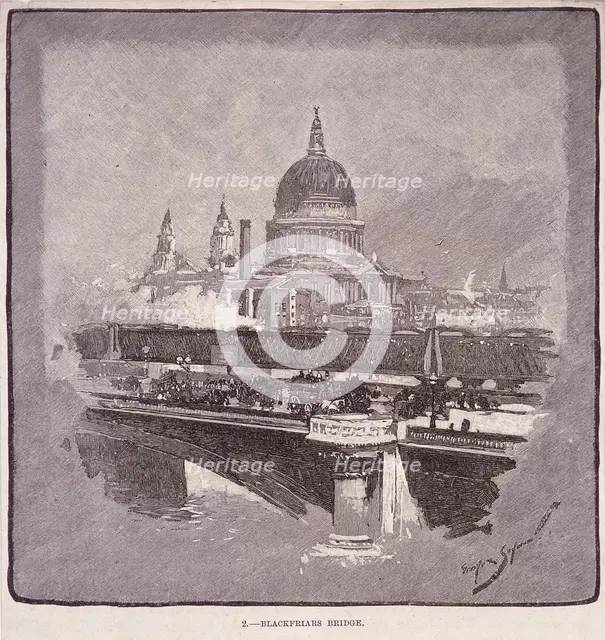 Blackfriars Bridge, London, 1796. Artist: James Walker