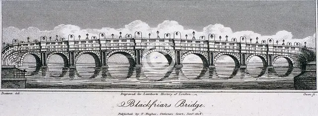 Blackfriars Bridge, London, 1806. Artist: Samuel Owen