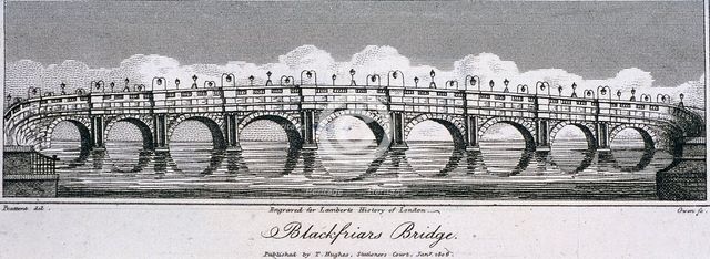 Blackfriars Bridge, London, 1806. Artist: Samuel Owen