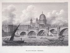 Blackfriars Bridge, London, 1827. Artist: George Cooke