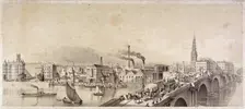 Blackfriars Bridge, London, 1835. Artist: Anon