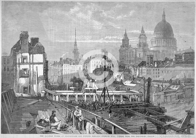 Blackfriars Bridge, London, 1864. Artist: Mason Jackson