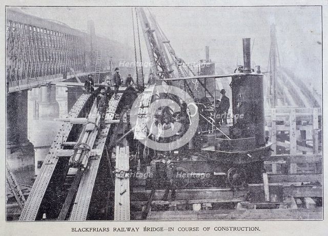 Blackfriars Bridge, London, 1870. Artist: Anon