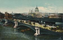 Blackfriars Bridge, London 1911. Creator: Unknown