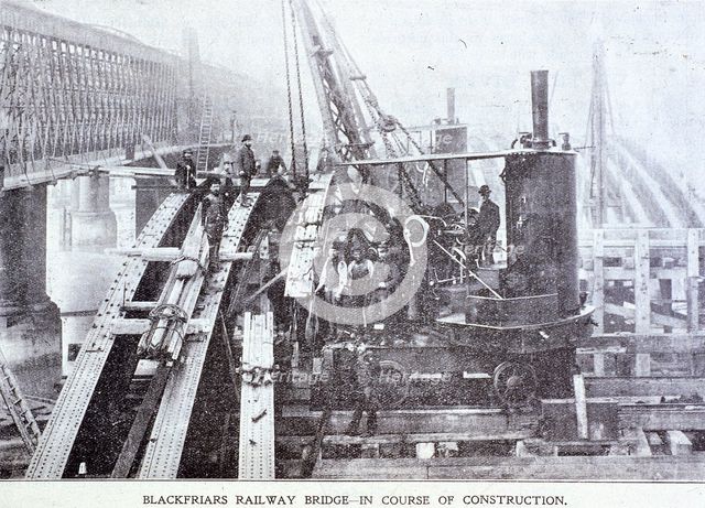 Blackfriars Bridge, London, c1864. Artist: Anon
