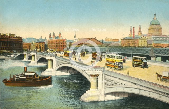 Blackfriars Bridge, London, c1910. Creator: Unknown.
