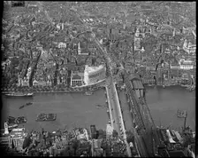 Blackfriars Bridge, Unilever House and area around Faringdon Road, London, c1930s. Creator: Arthur William Hobart