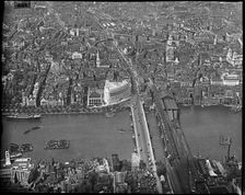 Blackfriars Bridge, Unilever House and area around Faringdon Road, London, c1930s. Creator: Arthur William Hobart