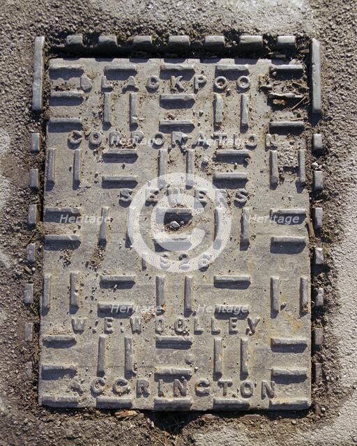 Blackpool Corporation sewers inspection cover plate, Stanley Park, Blackpool, Lancashire, 2006 Artist: Peter Williams.