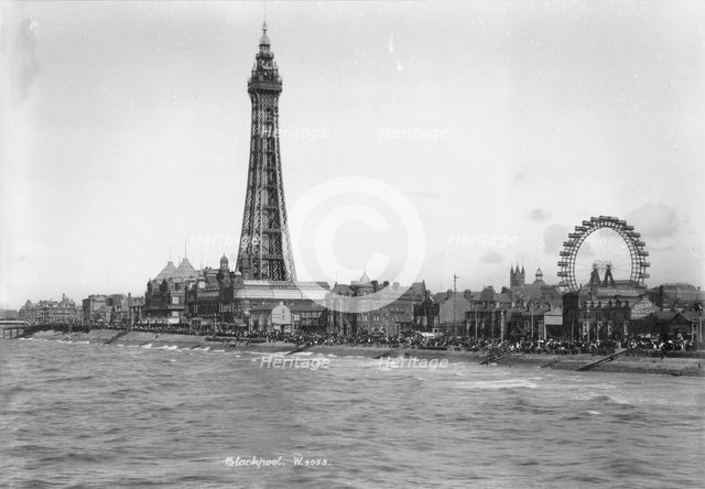 Blackpool Tower and the front, Blackpool, Lancashire, 1894-1910. Artist: Unknown