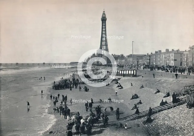 'Blackpool - View of the Front, Showing the Tower', 1895. Artist: Unknown.