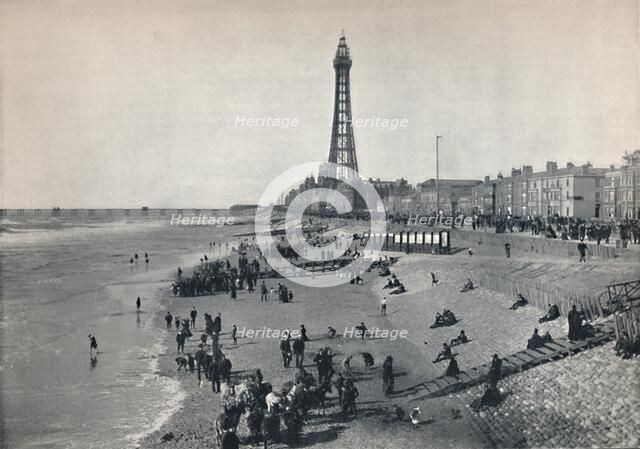 'Blackpool - View of the Front, Showing the Tower', 1895. Artist: Unknown.