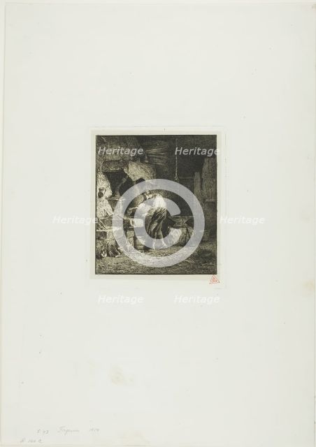 Blacksmith Facing Left, 1850. Creator: Charles Emile Jacque.