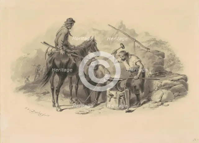 Blacksmith in the Goldfields, 1848-1855. Creator: Felix Octavius Carr Darley.
