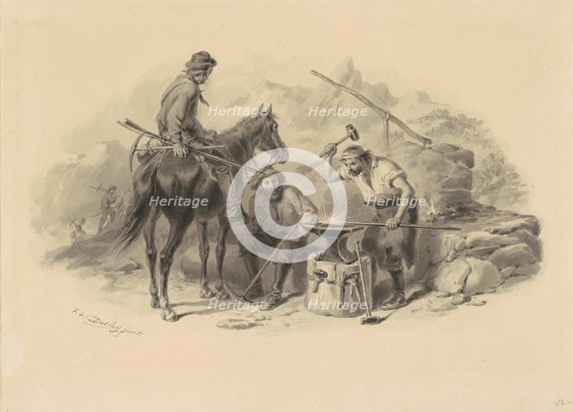Blacksmith in the Goldfields, 1848-1855. Creator: Felix Octavius Carr Darley.