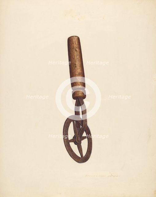 Blacksmith's Measuring Wheel, c. 1939. Creator: Edward L Loper.