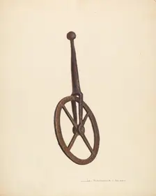 Blacksmith's Measuring Wheel, c. 1939. Creator: John Swientochowski