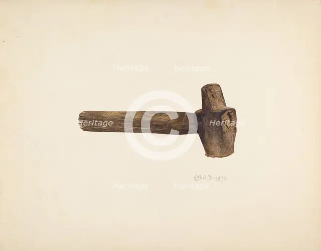 Blacksmith's Hammer, c. 1940. Creator: Ethel Dougan.