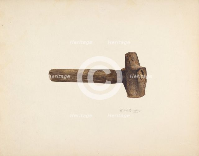 Blacksmith's Hammer, c. 1940. Creator: Ethel Dougan.