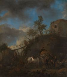 Blacksmith Shoeing a Horse, c.1652-c.1655. Creator: Philip Wouverman