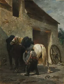 Blacksmiths, after 1887. Creator: Émile Jacque (French, 1848-1912)