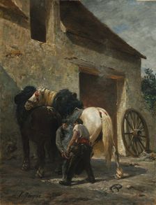 Blacksmiths, after 1887. Creator: Émile Jacque (French, 1848-1912)